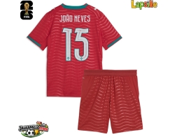 Portugali Joao Neves #15 Kotipaita Lapsille MM-kisat 2026 Lyhythihainen (+ shortsit)
